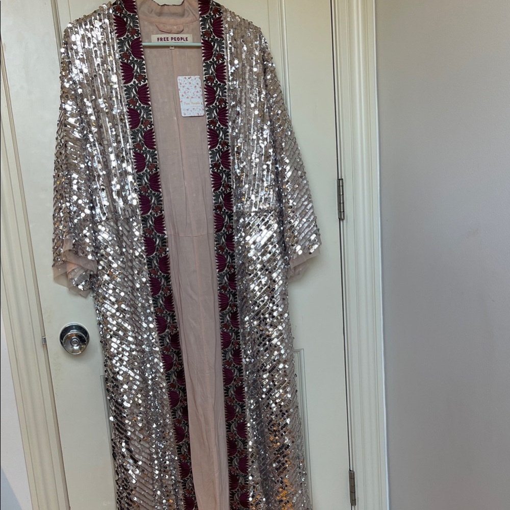 NWT Rare Free People Sequin Kimono